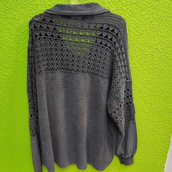 Free People Charcoal Knit Cardigan - Picture 3 of 3